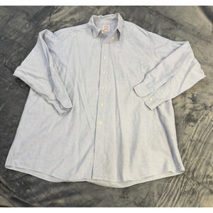 Vintage Brooks Brothers OCBD 17.5 x 4 Dress Shirt Oxford Cloth Button Down Blue